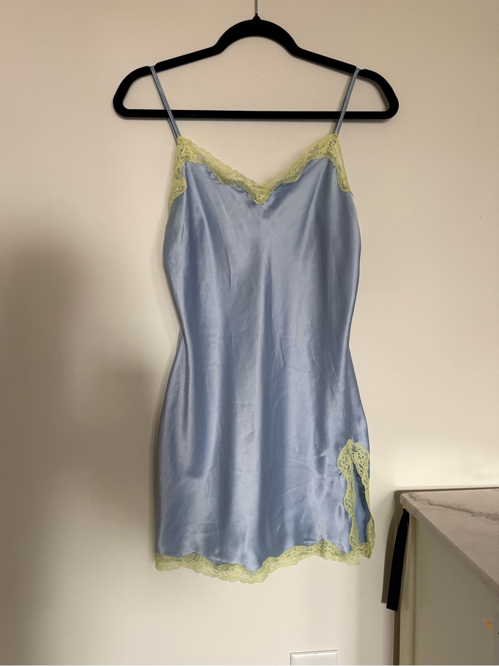 Victoria's Secret Light Blue Satin Slip Dress